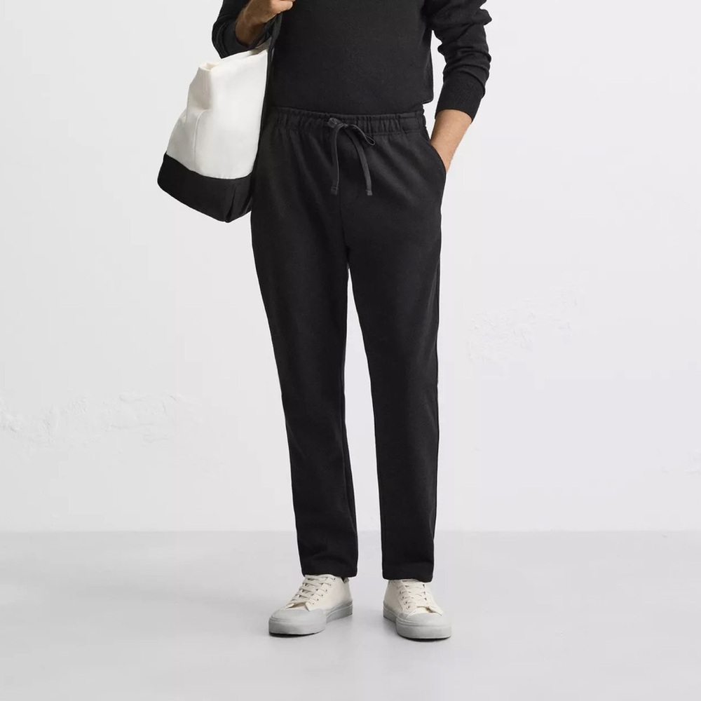 Men's Black JOGGER WAIST STRETCH PANTS